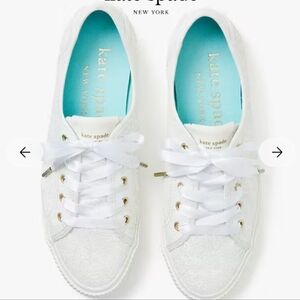 Kate Spade Trista Glittery White Sneakers